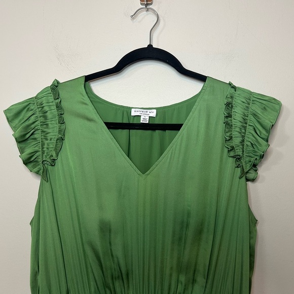 Anthropologie Current Air Green Sereia Pleated
Midi Dress Size L - Picture 6 of 12